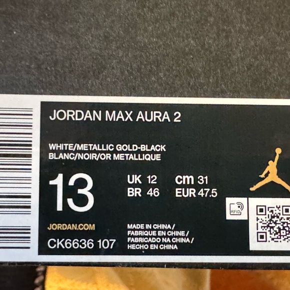 Nike Jordan Black and White Max Aura 2, 13 Men’s NIB - Picture 8 of 8